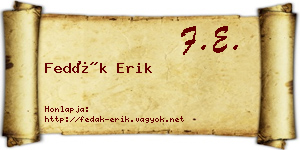 Fedák Erik névjegykártya